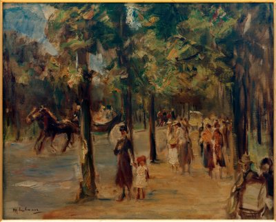 歩行者のいるティーアガルテンのアベニュー 作： Max Liebermann