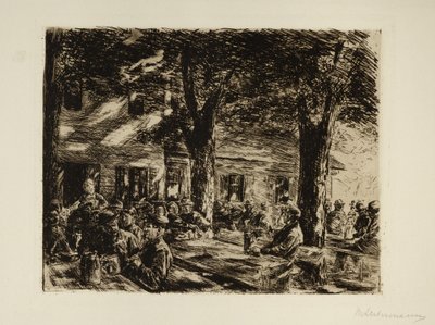 ローゼンハイム近郊ブランネンブルクのビアガーデン 作： マックス・リーバーマン
