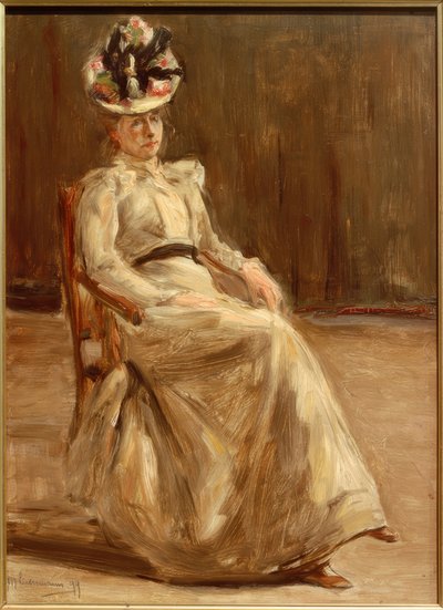 完全な図に座っている女性の肖像画 作： Max Liebermann