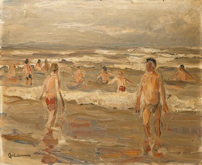 海で泳ぐ男の子たち。海で泳ぐ少年たち、1899年 作： Max Liebermann