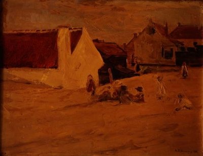 村で遊ぶ子供たち 作： Max Liebermann