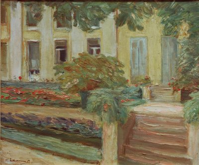 南西にあるヴァンゼー庭園のフラワーテラス 作： Max Liebermann