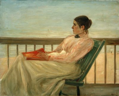 ビーチでのアーティストの妻 作： Max Liebermann