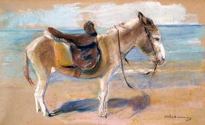 ノールドワイクのビーチでロバ、1908年。 作： Max Liebermann