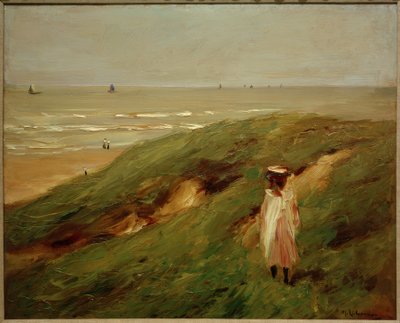 子供とノールドワイク近くの砂丘-砂丘の女の子 作： Max Liebermann