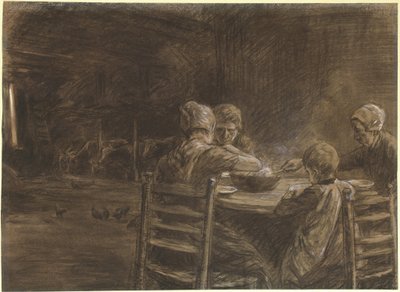 夕食を食べる東フリジアの農民 作： Max Liebermann