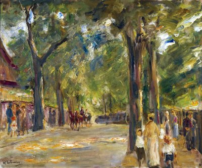 ワンゼーのグロッセ・ゼストラッセ上の人物たち par Liebermann, Max (1847-1935).キャンバスに油彩、サイズ：60,4x72,5、1920年頃、個人蔵 作： Max Liebermann