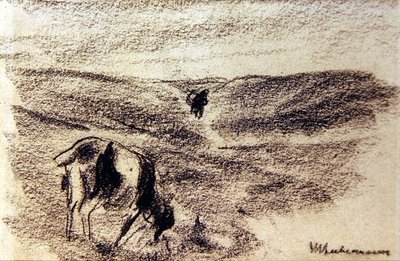 ヤギの鳴き声」1890年頃（紙に黒鉛） 作： Max Liebermann