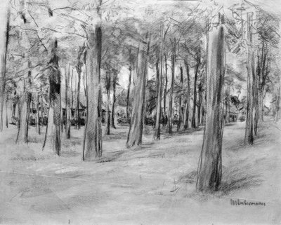 木の後ろの家-ラーレンの瀬戸際 作： Max Liebermann