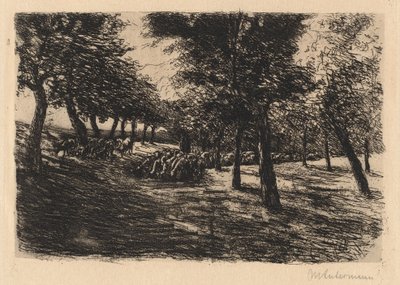 木の下の羊の群れ 作： Max Liebermann