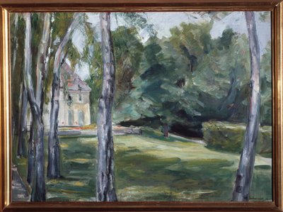 庭の家 - 油彩・キャンバス 作： Max Liebermann