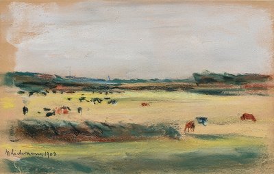 放牧牛のいる風景。 1908 作： Max Liebermann