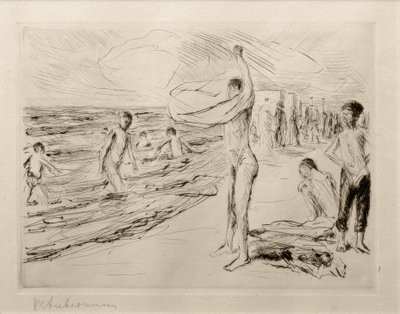 M.リーバーマン、風になびく男の子 作： Max Liebermann