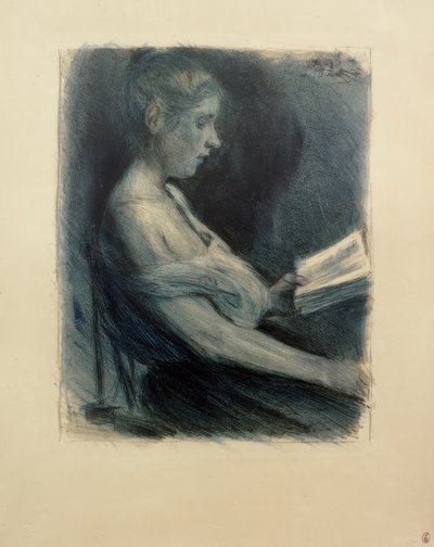 M.リーバーマン、読書する少女 作： Max Liebermann