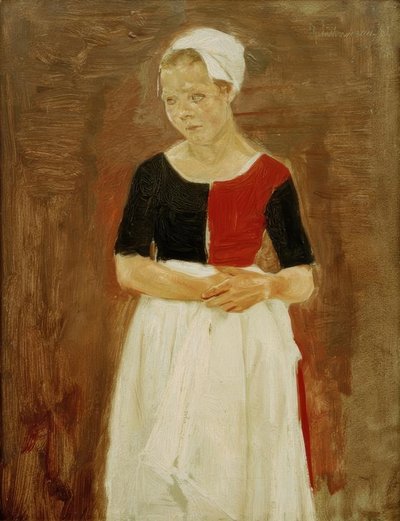 M.リーバーマン、立っている孤児の少女 作： Max Liebermann
