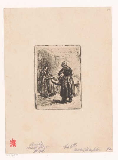 テーブルで母と子 作： Max Liebermann