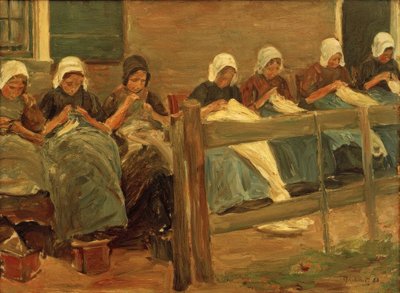 ホイゼンの女の子を縫う 作： Max Liebermann