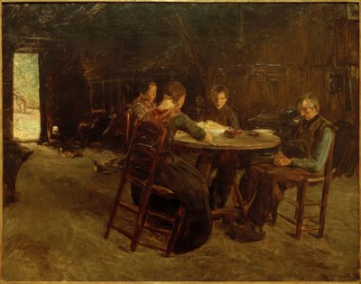 テーブルの祈りで東フリジアの農家 作： Max Liebermann