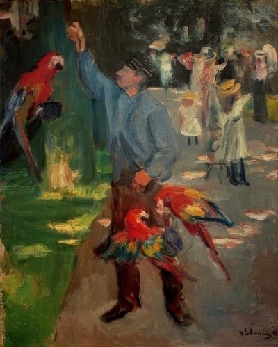 アムステルダム動物園のオウム男性 作： Max Liebermann