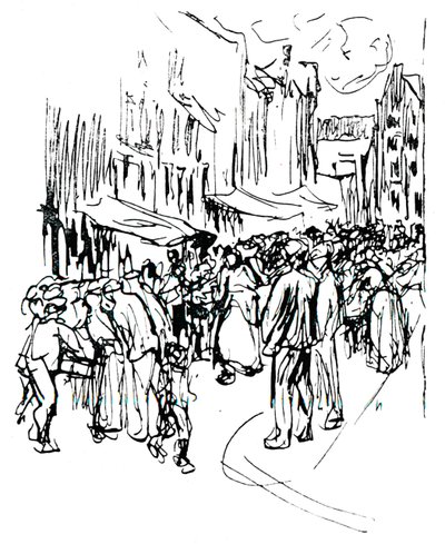 ペンとインクの研究、19世紀 作： Max Liebermann