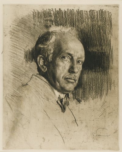 作曲家リチャード・シュトラウスの肖像1864-1949、c。 1914年。 作： Max Liebermann