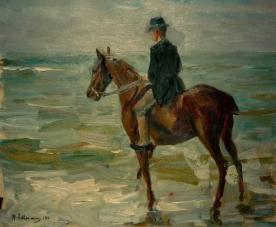 左側の乗馬ライダー 作： Max Liebermann