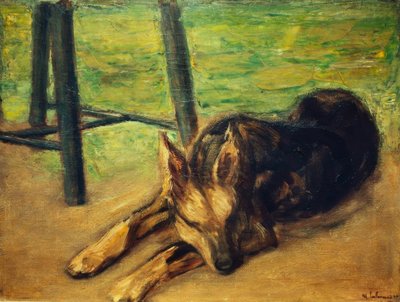 眠っている牧羊犬 作： Max Liebermann