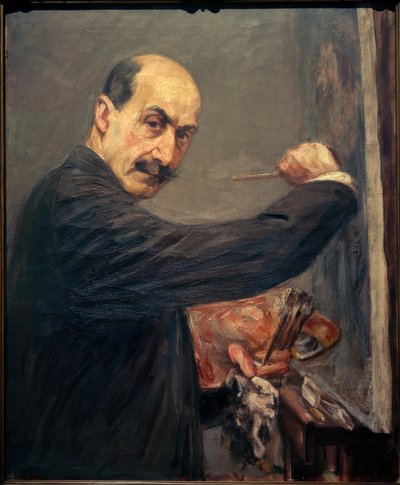 右側のイーゼルにある自画像 作： Max Liebermann
