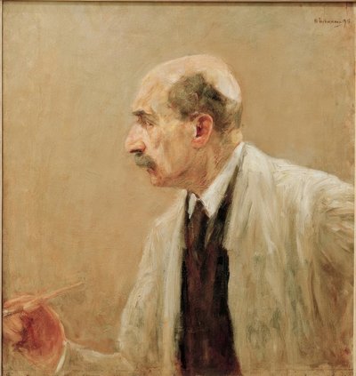 左のプロファイルのペイントコートの自画像 作： Max Liebermann