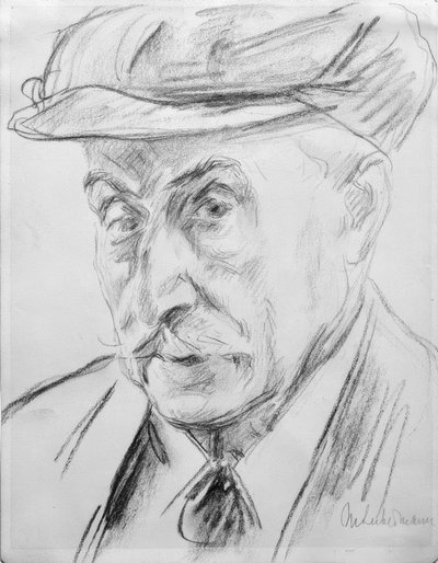 ひさしのついた帽子の自画像 作： Max Liebermann