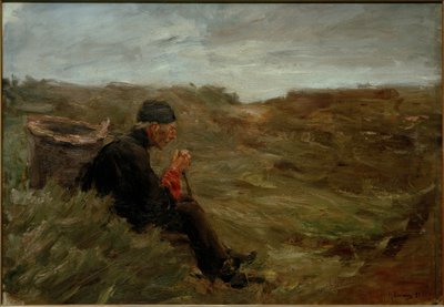 砂丘の着席農家-最初のドラフト 作： Max Liebermann