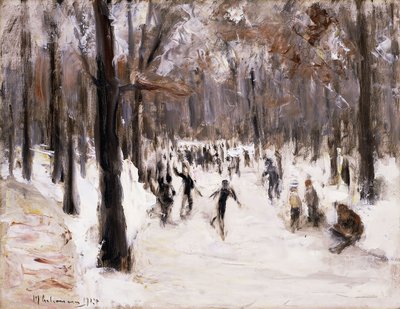 ベルリンのティーアガルテンのスケーター。ベルリン動物園のアイススケート選手、1924年 作： Max Liebermann
