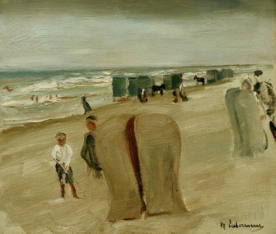 籐の椅子とビーチ 作： Max Liebermann