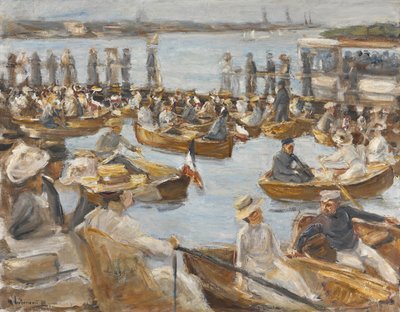 ハンブルクのアルスター川の夏の夜 作： Max Liebermann