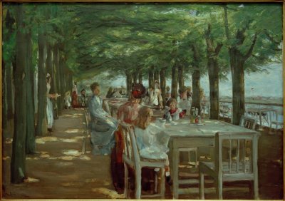 エルベ川沿いのNienstedtenにあるJacobレストランのテラス 作： Max Liebermann