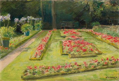 ヴァンゼーガーデンのフラワーテラス、1921年 作： Max Liebermann