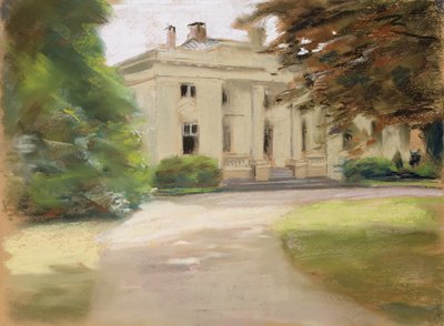 エルベ川沿いのヒルシュパークフォンニーンステッドテンにあるGodeffroy Country House、1902年（紙にパステル） 作： Max Liebermann