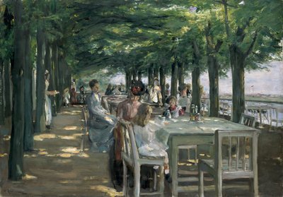 エルベ川沿いのNienstedtenにあるレストランJacobのテラス 作： Max Liebermann