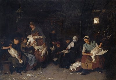 ガチョウを摘採する女性（1872年） 作： Max Liebermann