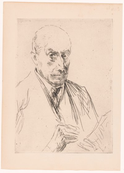 マックス・リーバーマンの自画像、ペンを手に 作： Max Liebermann
