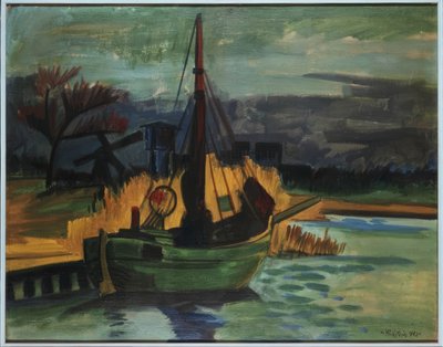 岸辺の漁船 / 1923年 作： Max Pechstein