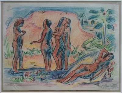 旅行写真 イタリア - 南洋（女性） 作： Max Pechstein