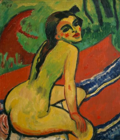 座っている女性のヌード 作： Max Pechstein