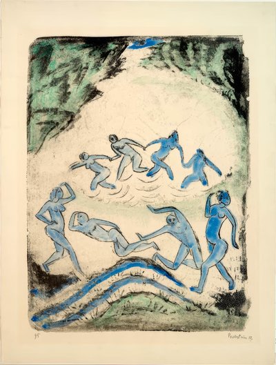 舞（森の池の踊り手と水浴者たち） 作： Max Pechstein