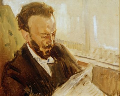 フランシスコ・アンドラーデ、新聞を読む 作： Max Slevogt