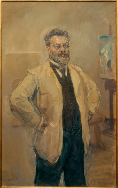 イーゼルの大きな自画像 作： Max Slevogt