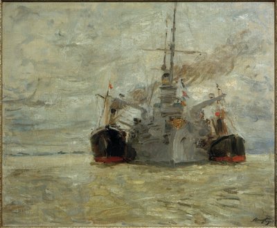 ハンブルク港の石炭補給艦 作： Max Slevogt
