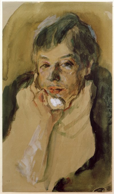 あごを付けたニニ・スレヴォクト 作： Max Slevogt