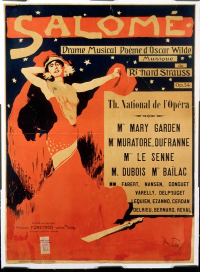 リヒャルト・シュトラウス（1864-1949）のオペラ「サロメ」の広告ポスター（リソ） 作： Max Tilke
