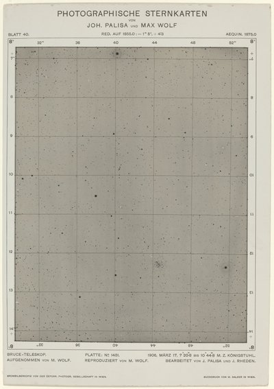 写真星図 (1906 年 3 月 17 日) 作： Max Wolf and Joh. Palisa